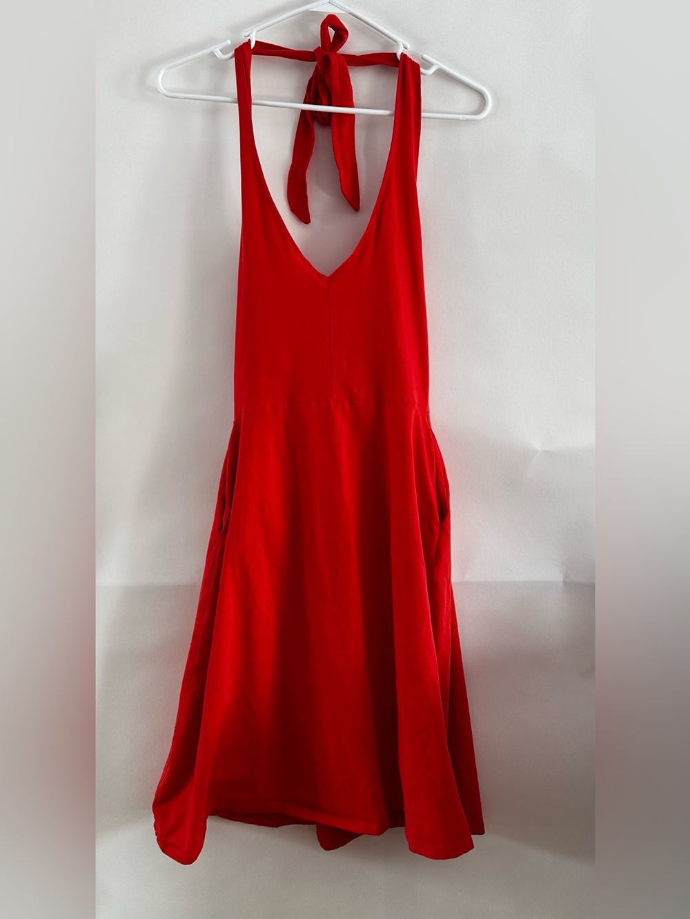Pact Red Midi Halter Dress
